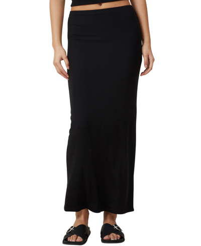Shop Cotton On Women's Staple Rib Maxi Skirt In Black