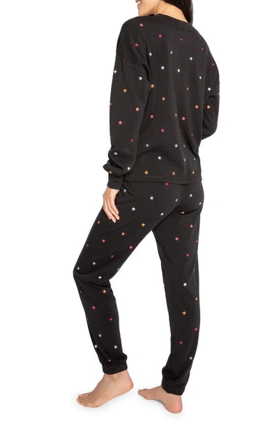Shop Pj Salvage Retro Star Fleece Pajamas In Black