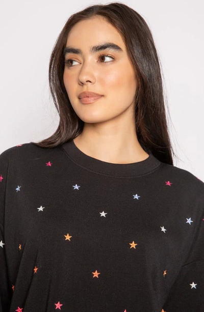 Shop Pj Salvage Retro Star Fleece Pajamas In Black