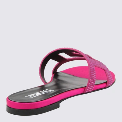 Shop Versace Sandals In Glossy Pink-oro