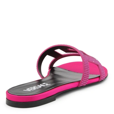 Shop Versace Sandals In Glossy Pink-oro
