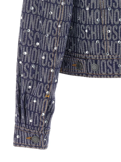 Shop Moschino 'logo' Jacket In Blue