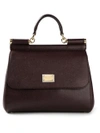 Dolce & Gabbana Sicily Medium Leather Tote In Red