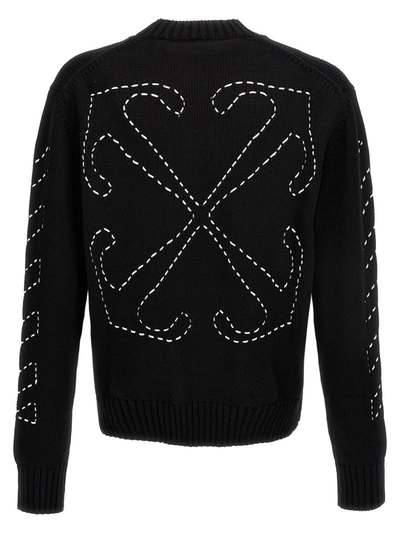 Shop Off-white 'stitch Arrow Diags' Sweater In White/black