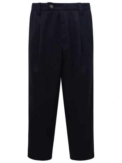 Shop Apc A.p.c. Renato Blue Wool Trousers In Navy