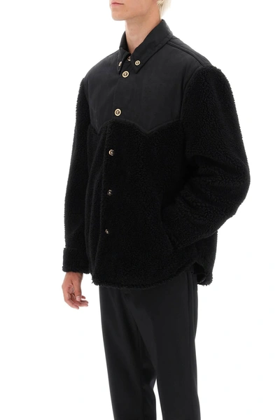 Shop Versace Barocco Silhouette Fleece Jacket