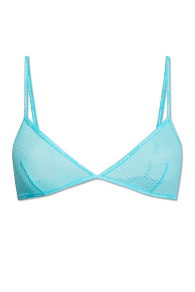 Shop Alexander Wang Athletic Meshed Triangle Bra In Blue