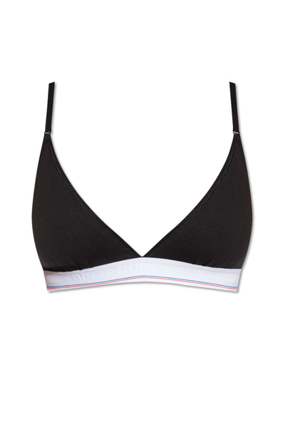 Shop Alexander Wang Ribbed Jersey Triangle Bra In Black