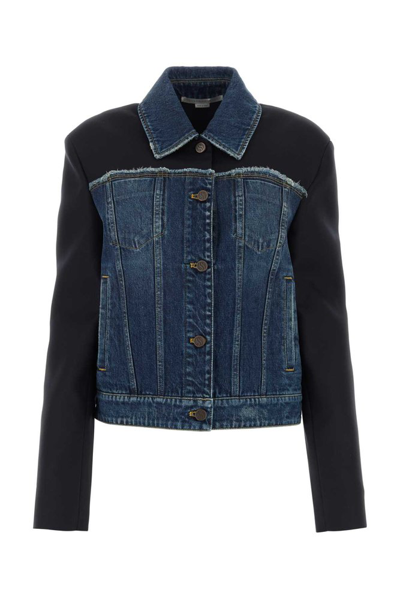 Shop Stella Mccartney Panelled Buttoned Denim Jacket In Multi