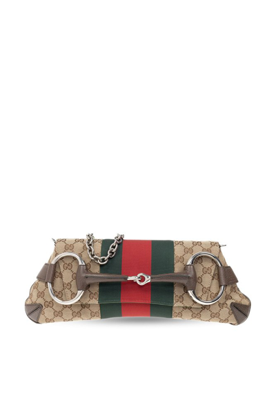 Shop Gucci Horsebit Chain Medium Shoulder Bag In Multi