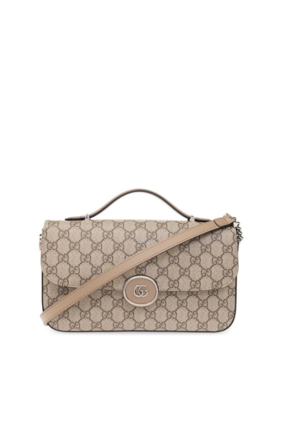 Shop Gucci Petite Gg Small Shoulder Bag In Beige