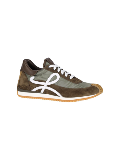 Shop Loewe Men Flow Runner Sneakers In Brown