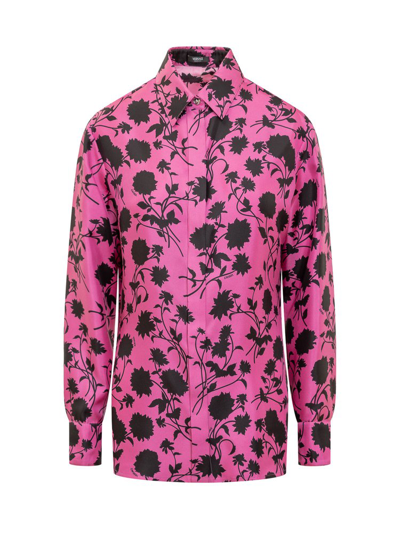 Shop Versace Floral Silhouette In Multi
