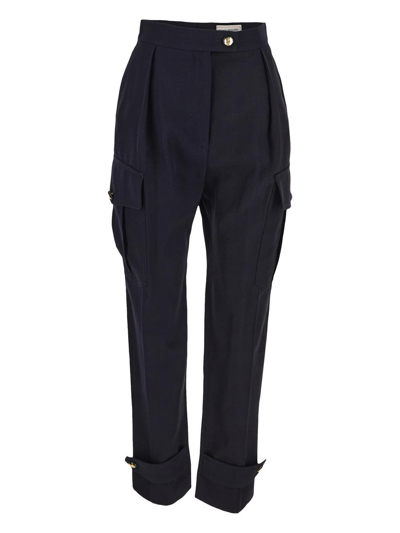 Shop Alexander Mcqueen Military Trousers In Blue