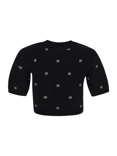 Shop Givenchy Logo Cropped Top In Black