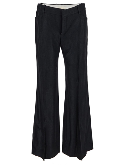 Shop Chloé Silk Trousers In Black