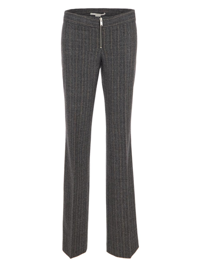 Shop Stella Mccartney Zip Detailed Slim Trousers In Grey