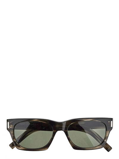 Shop Saint Laurent Rectangular Sunglasses In Grey