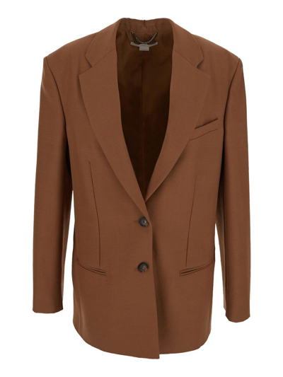 Shop Stella Mccartney Oversized Jacket In Brown
