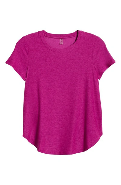 Shop Beyond Yoga On The Down Low T-shirt In Magenta Heather