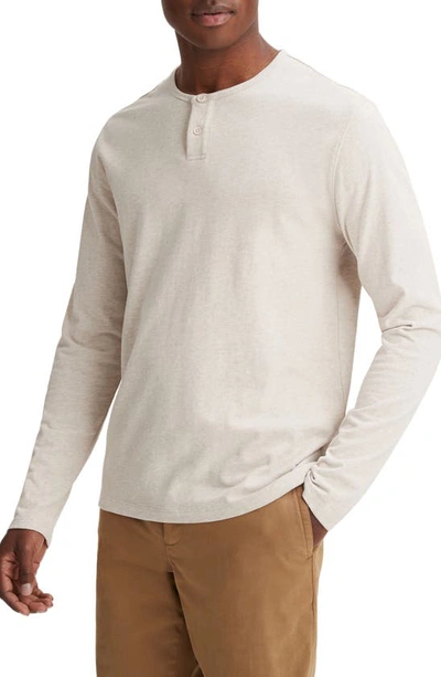 Shop Vince Long Sleeve Sueded Jersey Henley In H Runyon