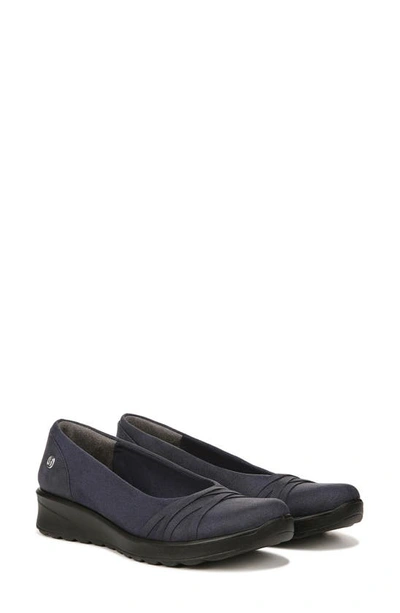 Bzees Poppy Seed 3 Womens Rhinestone Slip On Slip-on Sneakers In Navy