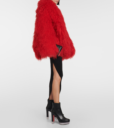 Christian Louboutin Cassandribooty Leather Ankle Boots In Black
