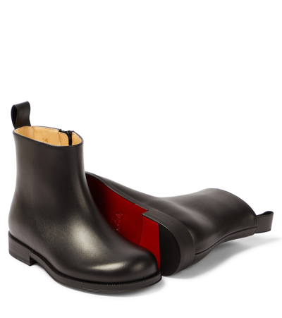 Christian Louboutin Bootynou Leather Ankle Boots In Black