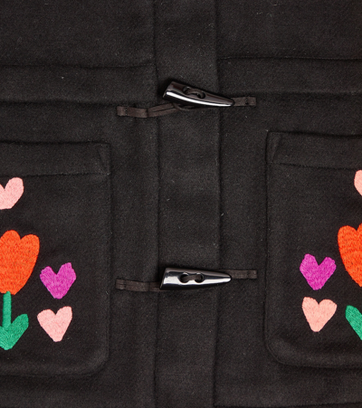 Shop Stella Mccartney Embroidered Coat In Black