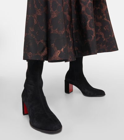 Shop Christian Louboutin Stretchadoxa Suede Ankle Boots In Black