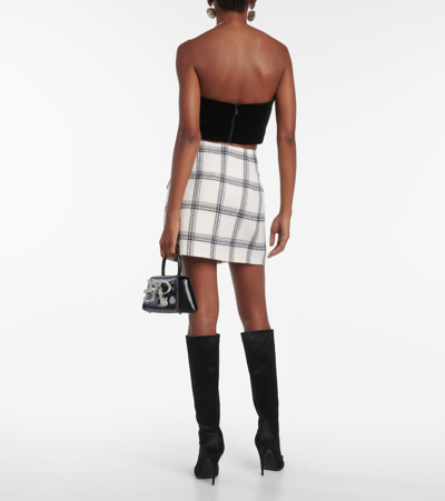Self-portrait Self Portrait Ladies Black Velvet-finish Strapless Top In Black