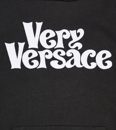 Shop Versace Printed Cotton Jersey Hoodie In Multicoloured