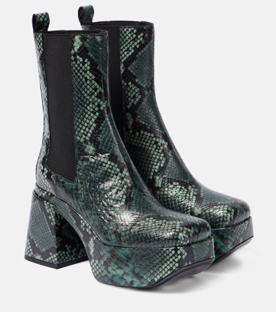 Shop Dorothee Schumacher Snake-printed Leather Chelsea Boots In Multicoloured
