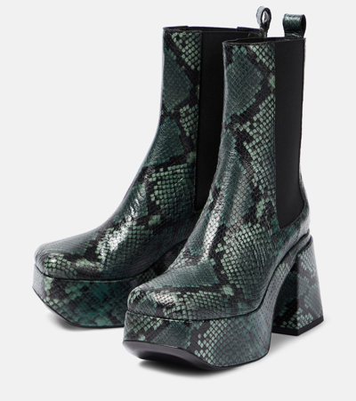 Shop Dorothee Schumacher Snake-printed Leather Chelsea Boots In Multicoloured