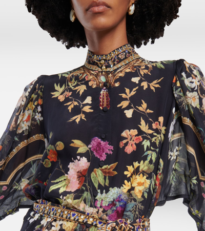 Shop Camilla Printed Silk Crêpe Shirt Dress In Multicoloured