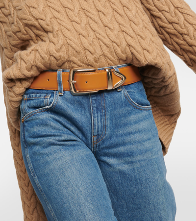 Shop Khaite Bruno Leather Belt In Brown