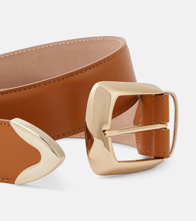 Shop Khaite Bruno Leather Belt In Brown