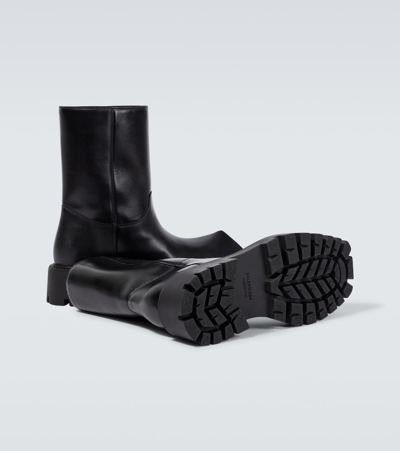Shop Balenciaga Rhino Leather Chelsea Boots In Black