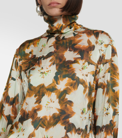 Shop Dries Van Noten Contisy Floral Floral Silk Top In Multicoloured