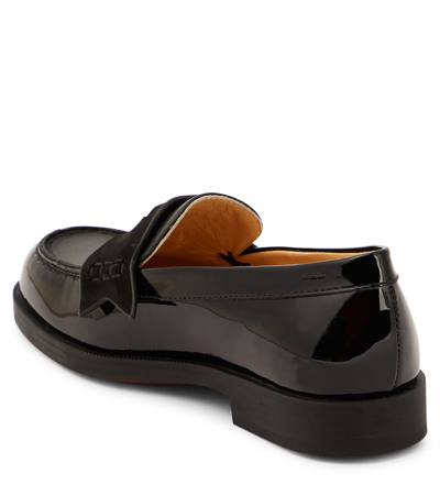 Christian Louboutin Mini Penny Patent Leather Loafers In Black