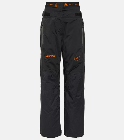 Adidas By Stella Mccartney X Terrex Logo-embroidered Straight-leg Trousers In Black