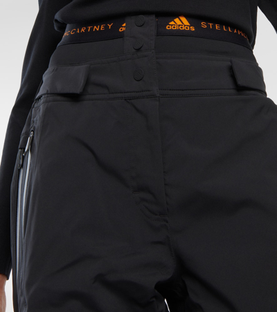Adidas By Stella Mccartney X Terrex Logo-embroidered Straight-leg Trousers In Black