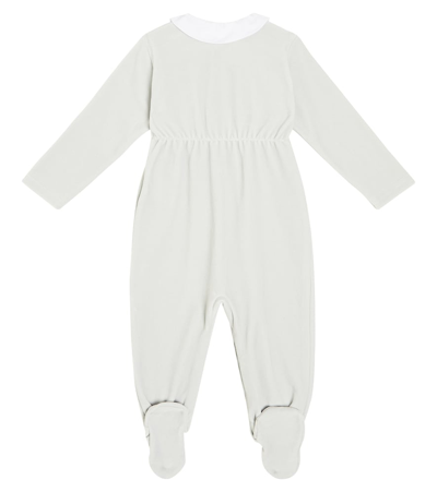 Bonpoint Baby Tilouan Cotton Velvet Onesie In Grey