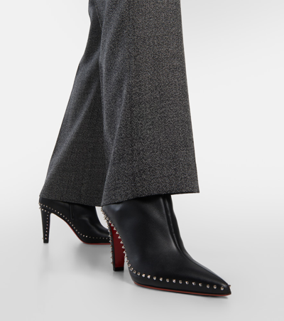 Shop Christian Louboutin Vidura Studded Leather Ankle Boots In Black