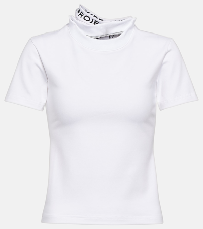 Shop Y/project Logo Cotton-blend Jersey T-shirt In White