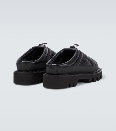 Shop Sacai Padded Slippers In Black