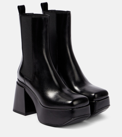 Shop Dorothee Schumacher Platform Leather Chelsea Boots In Black