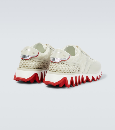 Shop Christian Louboutin Loubishark Leather Sneakers In Beige