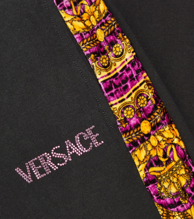 Versace Baroccodile Cotton-blend Jersey Sweatpants In Multicoloured