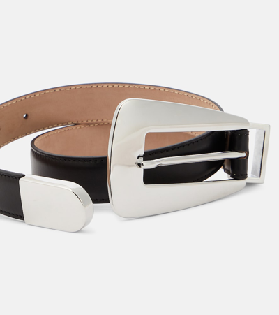 Khaite Black The Lucca Leather Belt In Black